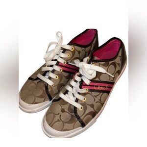 Coach Brown and Pink Sneakers
